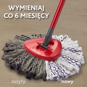 Wkład do mopa obrotowego Vileda Turbo 3w1 Mikrofibra -  Wymieniaj zużyty wkład co 6 miesięcy 