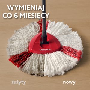 Wkład do mopa obrotowego Vileda Turbo 2w1 2szt. - Wymieniaj zużyty wkład co 6 miesięcy